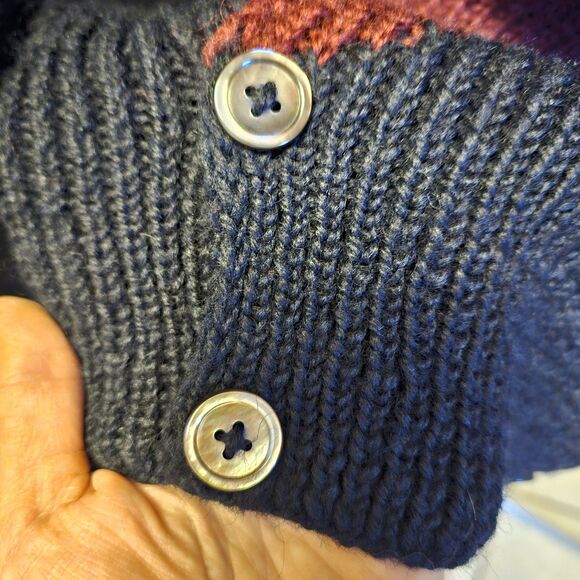 Vintage Ralph Lauren Hand Knit Wool Blazer Cardigan Womens M 90s Italy Sweater - Picture 5 of 6